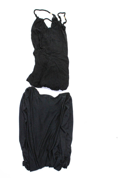 Beca By Rebecca Virtue Women's Cotton Sleeveless Open Blouse Black M Lot 2