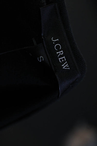 J Crew Women's Cotton Ruffle Sleeve Tiered V-Neck Shift Dress Black Size S