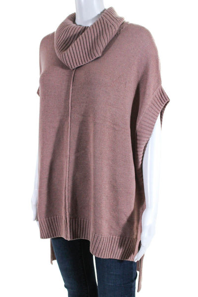 BCBGMAXAZRIA Womens Burnt Rose Cowl Neck Sleeveless Pullover Sweater Top SizeM/L