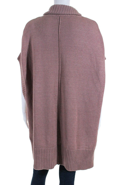 BCBGMAXAZRIA Womens Burnt Rose Cowl Neck Sleeveless Pullover Sweater Top SizeM/L