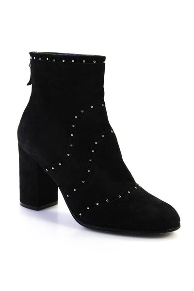 Belstaff Women's Suede Studded Ankle Boots Black Size 38.5