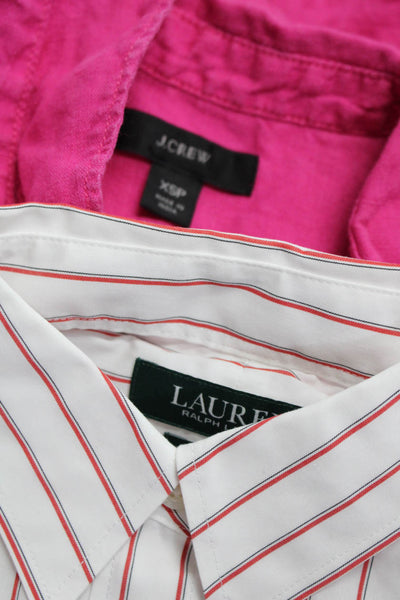 J Crew Lauren ralph Lauren Blouse Top Button Up Pink Size XS Lot 2