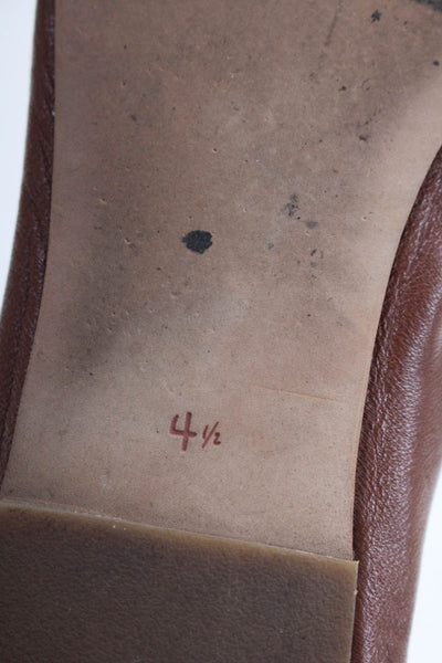 Sam Edelman Womens Leather Felicia Ballet Flats Saddle Leather Brown Size 4.5