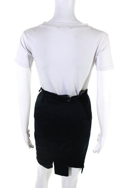 Escada Margaretha Ley Women's Cotton Lined Pencil Skirt Black Size 36