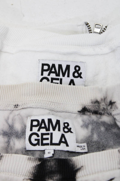 Pam & Gela Womens Pullover Sweatshirts White Size Small Lot 2