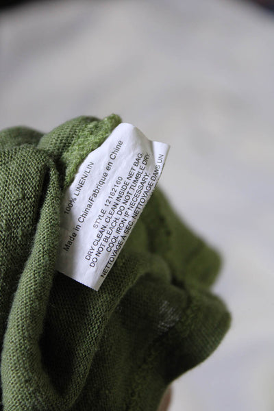 Tory Burch Womens Linen Jersey Knit Sequin Hit The Road T-Shirt Top Green Size S