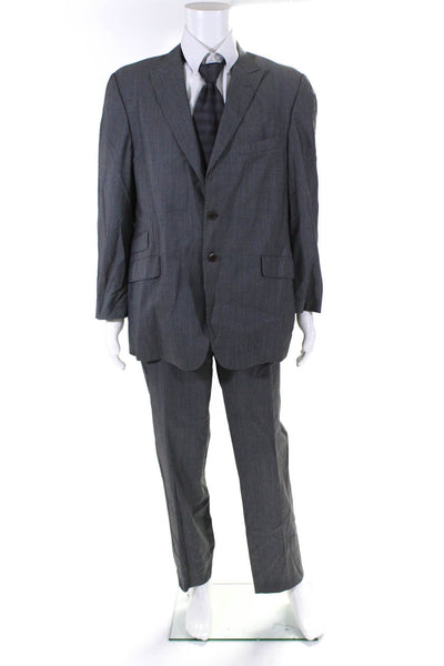 Paul Smith London Men's Pinstripe Two Button Peak Lapel Suit Gray Size 44