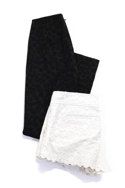 Rag & Bone Lily Pulitzer Womens Textured Flat Front Pants Black Size 6 0 Lot 2