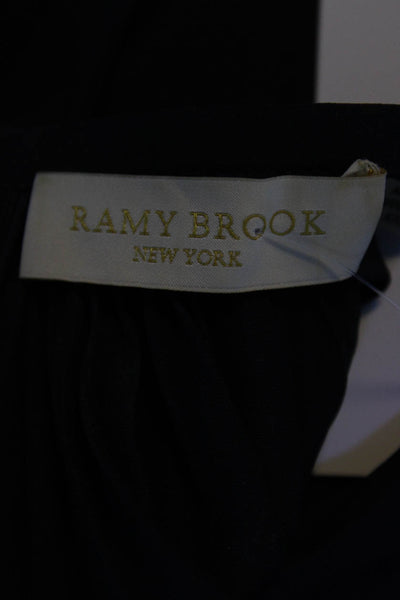 Ramy Brook Womens Crew Neck Sleeveless Mini Drop Waist Dress Navy Blue Size XXS