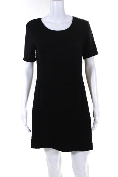 Tart Womens Textured Dot Short Sleeve Sheath Dress Black Size Small