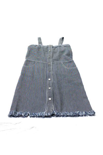 Stella McCartney Kids Girl's Striped Button Down Dress Blue White Size 12yrs