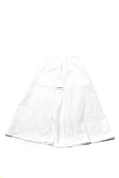 Feriado Nacional Kids Girl's Eyelet High Low Skirt Ruffle Trim Top White Size 10