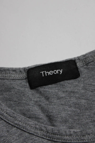 Theory Women's Cotton Short Sleeve Crew Neck T-Shirt Gray Size S Lot 2