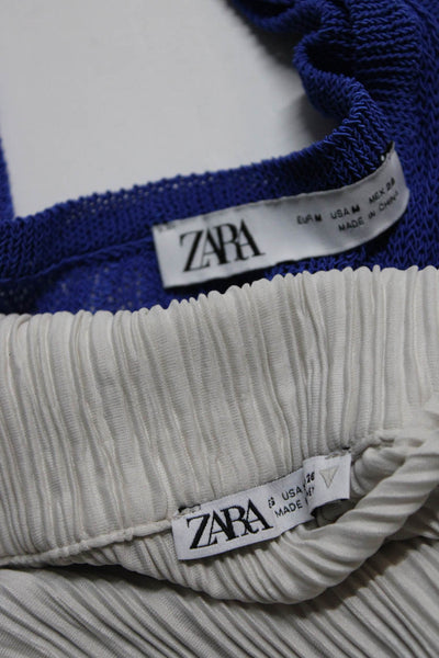 Zara Women's Sleeveless Collared  Button Up Tank Top  White Size S Lot 2
