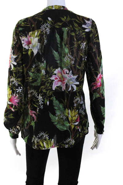 Etoile Isabel Marant Womens Floral Print Button Down Shirt Black Size EUR 36