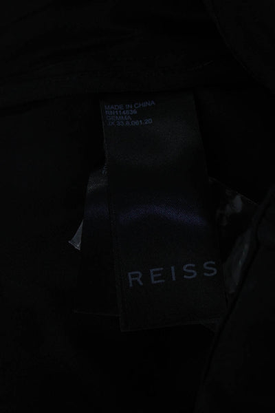 Reiss Women's Sleeveless Collared Pocket Detail Button Up Romper  Black 10