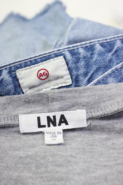LNA Women's Cotton Short Sleeve Cut Out T-Shirt Gray Size M Lot 2