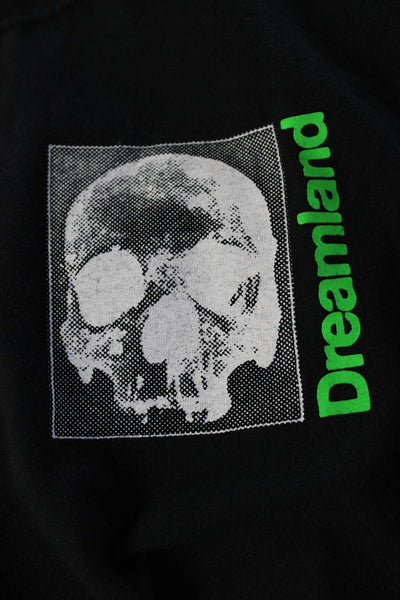 Dreamland Syndicate Mens Cotton Skull Graphic Short Sleeve T-Shirt Black Size L