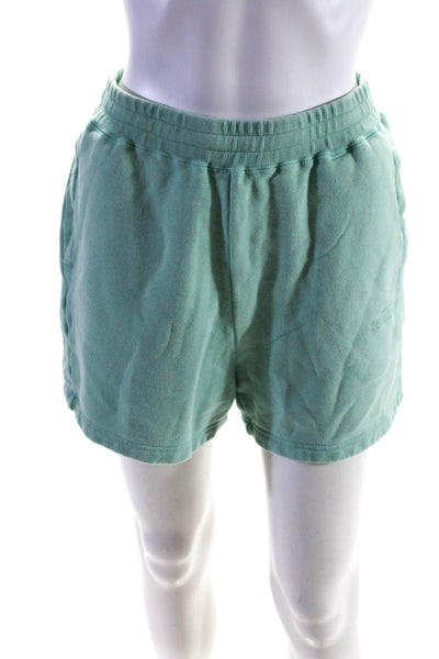 Moussy Womens Cotton Knit Elastic Waist Sweat Shorts Mint Green Size M