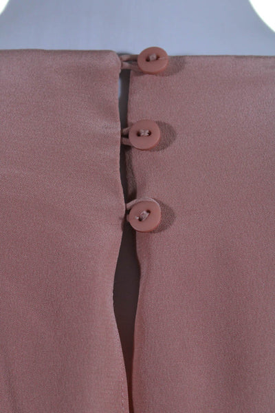 Tibi Womens Silk Batwing Short Sleeve Open Back Knee-Length Dress Pink Size 4