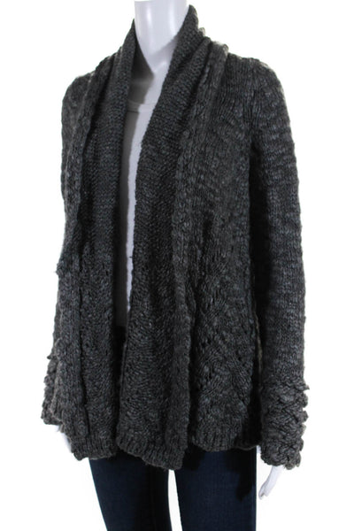 Calypso Saint Barth Womens Knit Cardigan Sweater Gray Wool Size Small