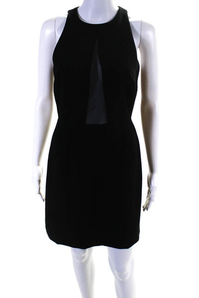 Bailey 44 Womens Mesh Panel High Neck Sleeveless Short A Line Dress Black Size 4