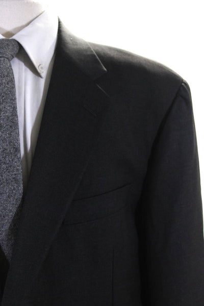 Hickey Freeman Mens 100% Wool Two Button Notch Lapel Blazer Jacket Gray Size 44R