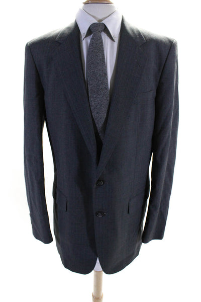 Oleg Cassini Men's Wool Two-Button Lined Pinstripe Suit Blazer Gray Size 44