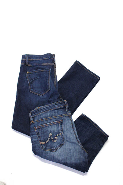 James Jeans AG Womens Straight Leg Jeans Bermuda Shorts Blue Denim 30 31 Lot 2