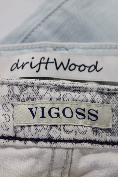 Driftwood Vigoss Womens Skinny Leg Jeans Blue Black Cotton Size 26 Lot 2