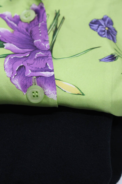 Carlisle Sutton Studio Womens Silk Floral  Button Up Blouse Green Size 0 S Lot 2