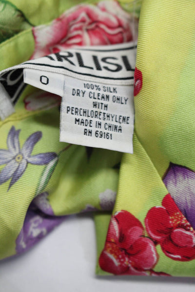 Carlisle Sutton Studio Womens Silk Floral  Button Up Blouse Green Size 0 S Lot 2