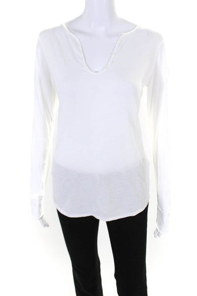 Zadig & Voltaire Women's V-Neck Long Sleeves Blouse White Size M