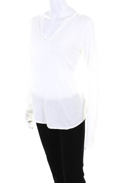 Zadig & Voltaire Women's V-Neck Long Sleeves Blouse White Size M