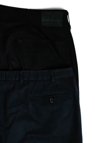 Zanella Men's Pleated Front Cotton Straight Leg Khaki Pants Blue Size M Lot 2