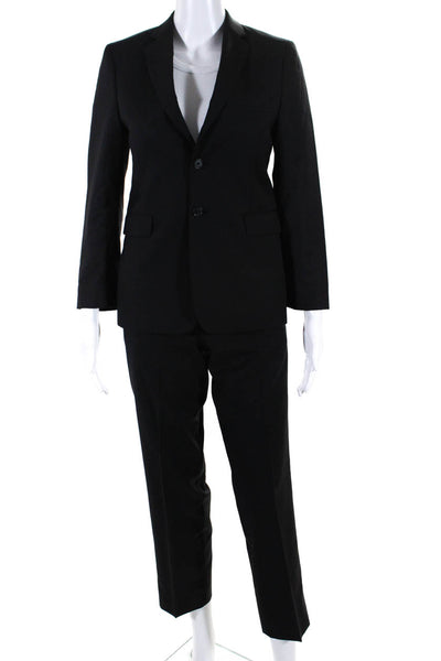 DKNY Women's Long Sleeve Two Button Cotton Blazer Jacket Black Size M