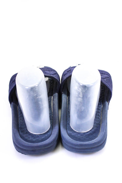 APL Mens Navy Blue Canvas Slip On Slides Shoes Size 9