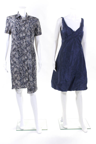 J Crew Adrianna Papell Womens Knee-Length Dresses Blue Multicolor Size 4 6 Lot 2