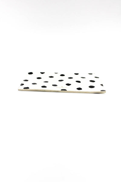 Kate Spade New York Womens Flamingo Dot Cosmetic Case Pencil Pouch Clutch Beige