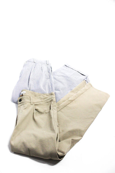 Peter Millar Men's Flat Front Straight Leg Pant Khaki Striped Size 34 Lot 2