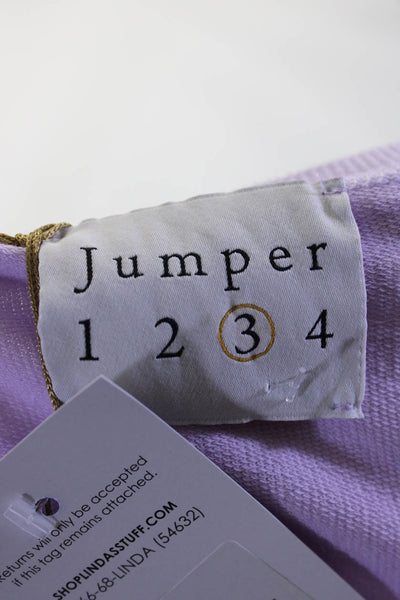 Jumper Women's Crewneck Long Sleeves Sweat Shirt Purple Size M