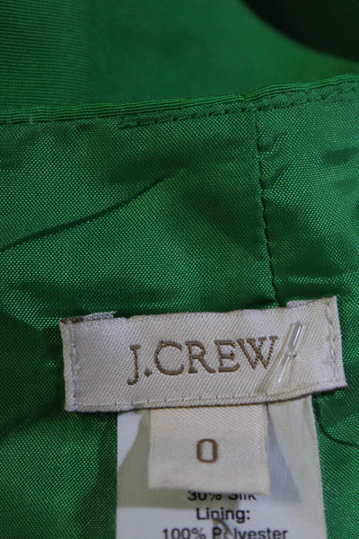 J Crew Womens Cotton Boat Neck Pleated Hem Sleeveless Wiggle Dress Green Size 0