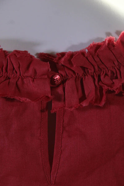 Weekend Max Mara Womens Sleeveless Scoop Neck Ruffled Trim Dress Pink Size 4