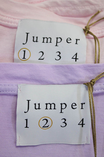 Jumper Women's V-Neck Short Sleeves T-Shirt Purple Pink Size 2 Lot 2
