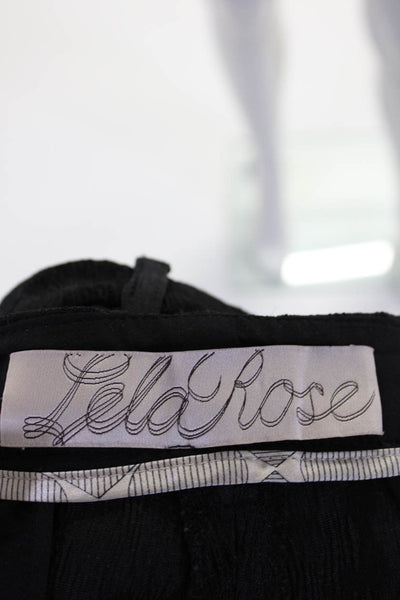 Lela Rose Women's Textured Tapered Fit Slacks Black Size 6