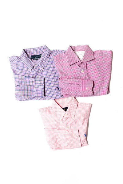 Ralph Lauren Charles Tyrwhitt Men's Gingham Dress Shirt Pink Size S XXL M, Lot 3