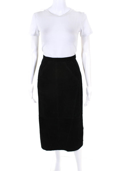 Bagatelle Womens Leather Zip Up Snap Closure Front Slit Maxi Skirt Black Size 10