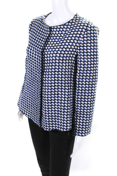 Armani Collezioni Women's Long Sleeve Unlined Stripped Blazer Jacket Blue 6