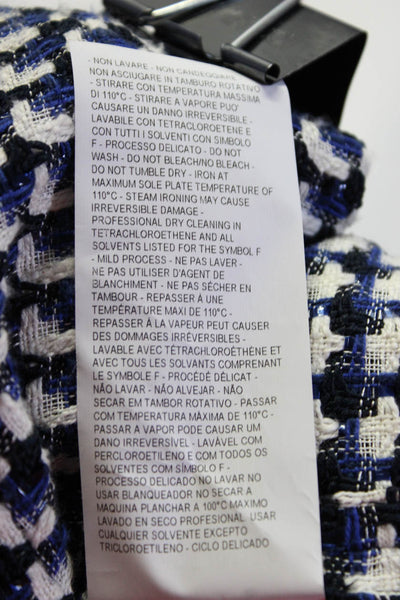 Armani Collezioni Women's Long Sleeve Unlined Stripped Blazer Jacket Blue 6