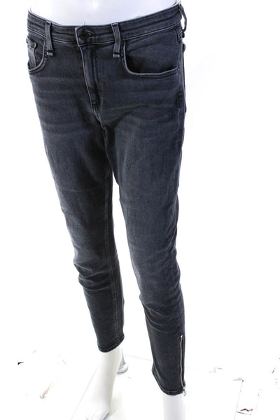 Rag & Bone Womens Denim High Rise Zip Up Ankle Skinny Jeans Black Size 30